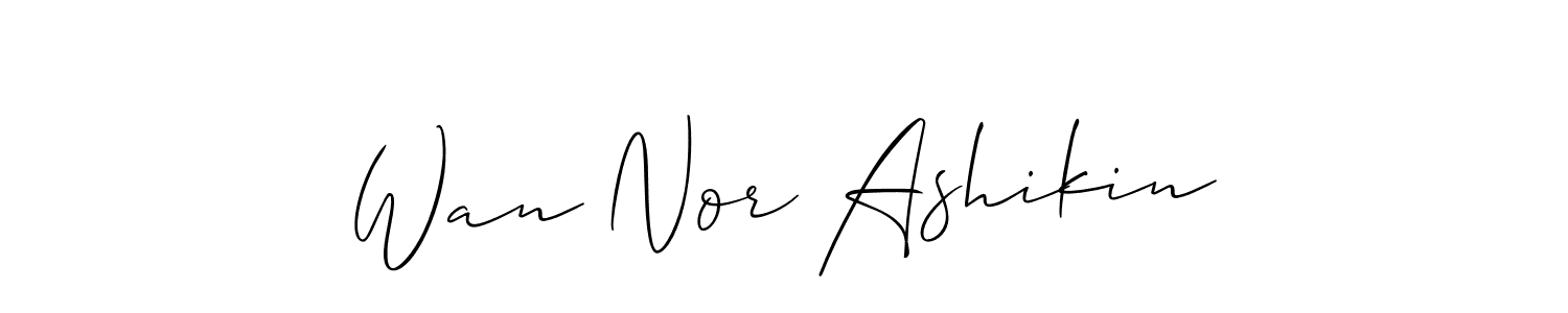 if you are searching for the best signature style for your name Wan Nor Ashikin. so please give up your signature search. here we have designed multiple signature styles  using Allison_Script. Wan Nor Ashikin signature style 2 images and pictures png