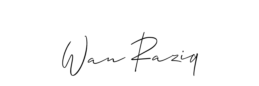 Design your own signature with our free online signature maker. With this signature software, you can create a handwritten (Allison_Script) signature for name Wan Raziq. Wan Raziq signature style 2 images and pictures png