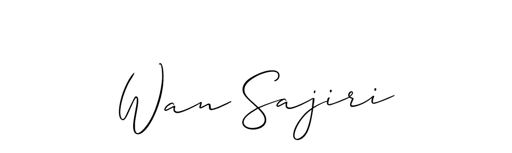 The best way (Allison_Script) to make a short signature is to pick only two or three words in your name. The name Wan Sajiri include a total of six letters. For converting this name. Wan Sajiri signature style 2 images and pictures png