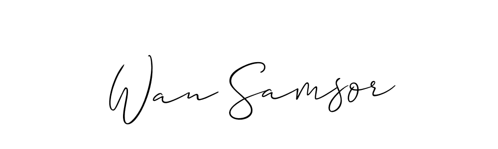 You should practise on your own different ways (Allison_Script) to write your name (Wan Samsor) in signature. don't let someone else do it for you. Wan Samsor signature style 2 images and pictures png