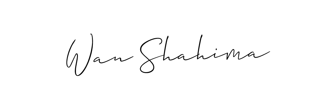 Make a short Wan Shahima signature style. Manage your documents anywhere anytime using Allison_Script. Create and add eSignatures, submit forms, share and send files easily. Wan Shahima signature style 2 images and pictures png