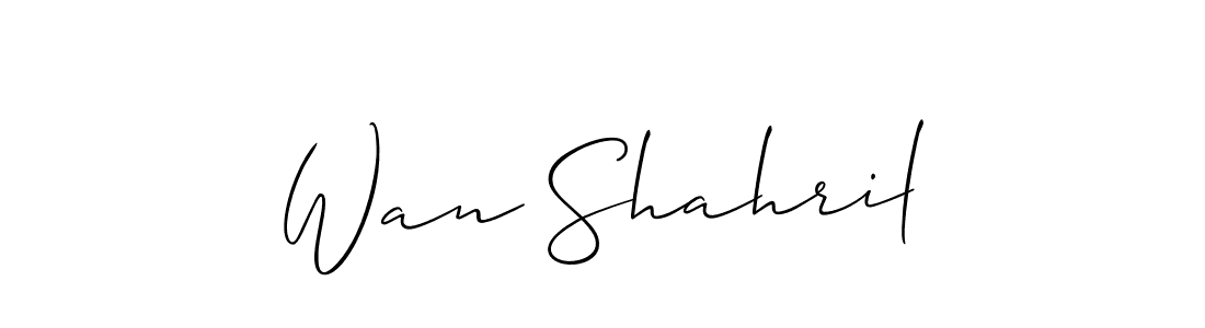 Also You can easily find your signature by using the search form. We will create Wan Shahril name handwritten signature images for you free of cost using Allison_Script sign style. Wan Shahril signature style 2 images and pictures png