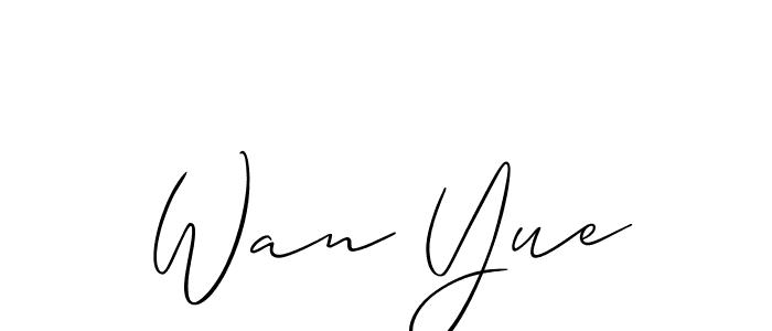 The best way (Allison_Script) to make a short signature is to pick only two or three words in your name. The name Wan Yue include a total of six letters. For converting this name. Wan Yue signature style 2 images and pictures png
