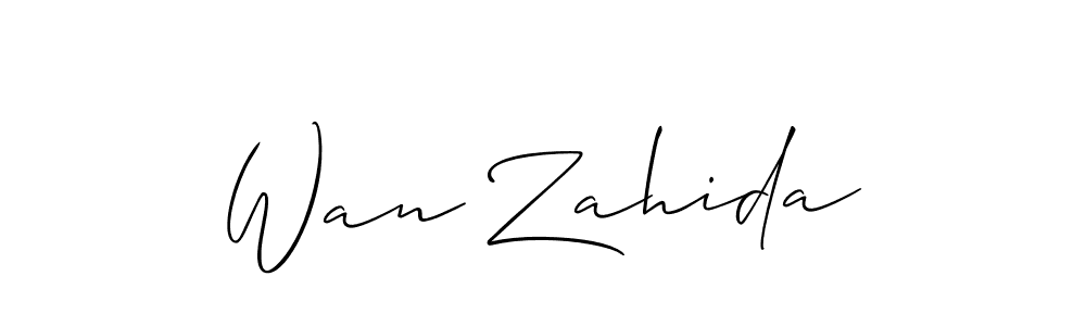 It looks lik you need a new signature style for name Wan Zahida. Design unique handwritten (Allison_Script) signature with our free signature maker in just a few clicks. Wan Zahida signature style 2 images and pictures png