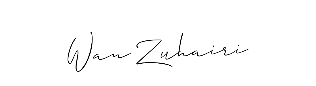 The best way (Allison_Script) to make a short signature is to pick only two or three words in your name. The name Wan Zuhairi include a total of six letters. For converting this name. Wan Zuhairi signature style 2 images and pictures png