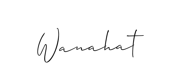 Create a beautiful signature design for name Wanahat. With this signature (Allison_Script) fonts, you can make a handwritten signature for free. Wanahat signature style 2 images and pictures png
