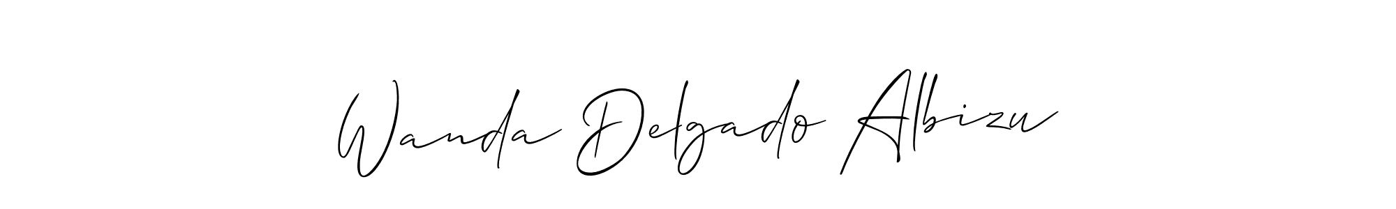 Allison_Script is a professional signature style that is perfect for those who want to add a touch of class to their signature. It is also a great choice for those who want to make their signature more unique. Get Wanda Delgado Albizu name to fancy signature for free. Wanda Delgado Albizu signature style 2 images and pictures png
