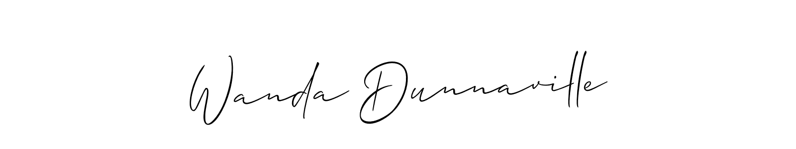 It looks lik you need a new signature style for name Wanda Dunnaville. Design unique handwritten (Allison_Script) signature with our free signature maker in just a few clicks. Wanda Dunnaville signature style 2 images and pictures png