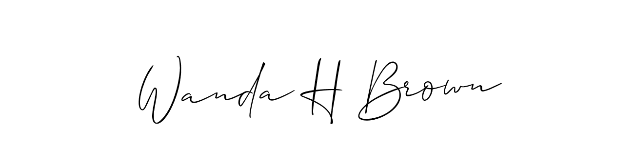Use a signature maker to create a handwritten signature online. With this signature software, you can design (Allison_Script) your own signature for name Wanda H Brown. Wanda H Brown signature style 2 images and pictures png