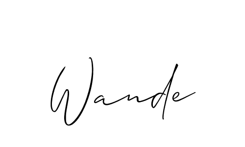 Also You can easily find your signature by using the search form. We will create Wande name handwritten signature images for you free of cost using Allison_Script sign style. Wande signature style 2 images and pictures png