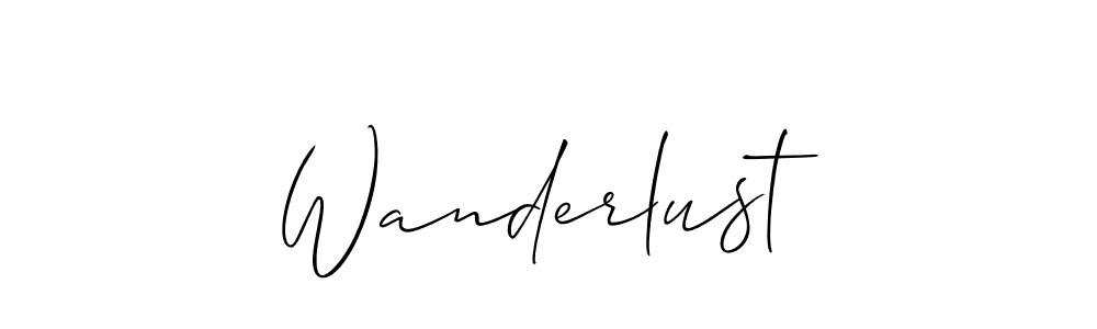 Also You can easily find your signature by using the search form. We will create Wanderlust name handwritten signature images for you free of cost using Allison_Script sign style. Wanderlust signature style 2 images and pictures png