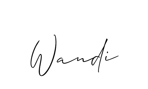 How to make Wandi name signature. Use Allison_Script style for creating short signs online. This is the latest handwritten sign. Wandi signature style 2 images and pictures png