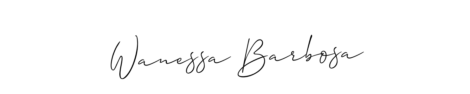 Use a signature maker to create a handwritten signature online. With this signature software, you can design (Allison_Script) your own signature for name Wanessa Barbosa. Wanessa Barbosa signature style 2 images and pictures png