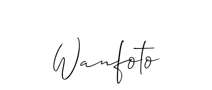 Also we have Wanfoto name is the best signature style. Create professional handwritten signature collection using Allison_Script autograph style. Wanfoto signature style 2 images and pictures png