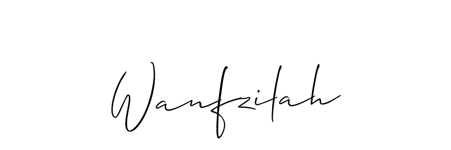 Design your own signature with our free online signature maker. With this signature software, you can create a handwritten (Allison_Script) signature for name Wanfzilah. Wanfzilah signature style 2 images and pictures png