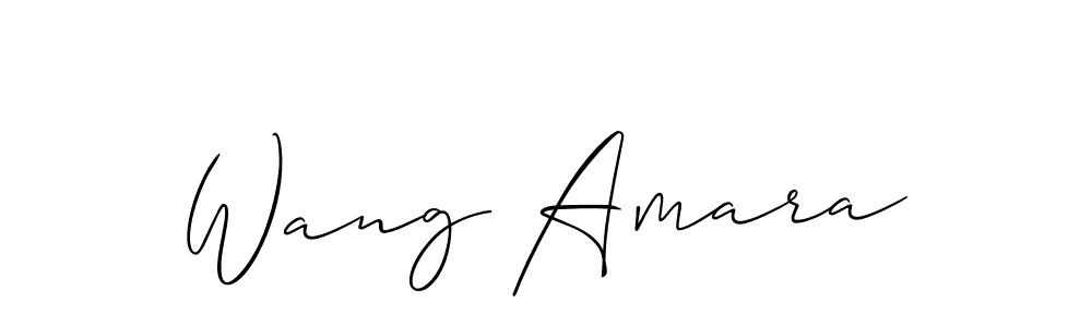 if you are searching for the best signature style for your name Wang Amara. so please give up your signature search. here we have designed multiple signature styles  using Allison_Script. Wang Amara signature style 2 images and pictures png