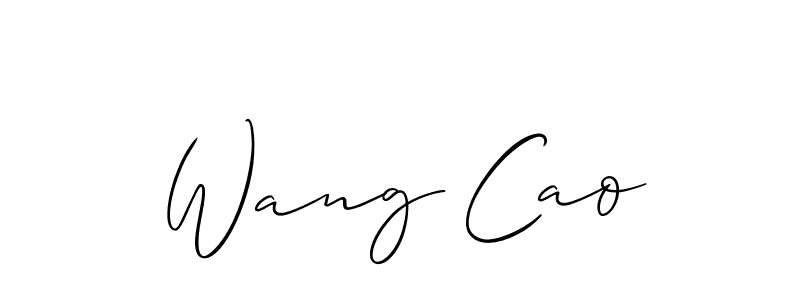The best way (Allison_Script) to make a short signature is to pick only two or three words in your name. The name Wang Cao include a total of six letters. For converting this name. Wang Cao signature style 2 images and pictures png