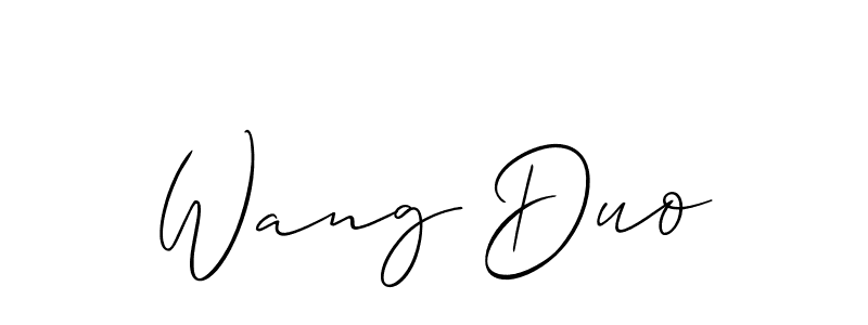if you are searching for the best signature style for your name Wang Duo. so please give up your signature search. here we have designed multiple signature styles  using Allison_Script. Wang Duo signature style 2 images and pictures png