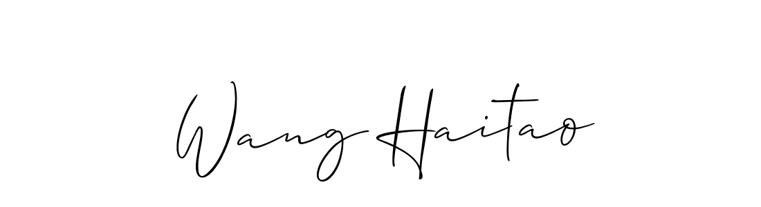 How to make Wang Haitao signature? Allison_Script is a professional autograph style. Create handwritten signature for Wang Haitao name. Wang Haitao signature style 2 images and pictures png