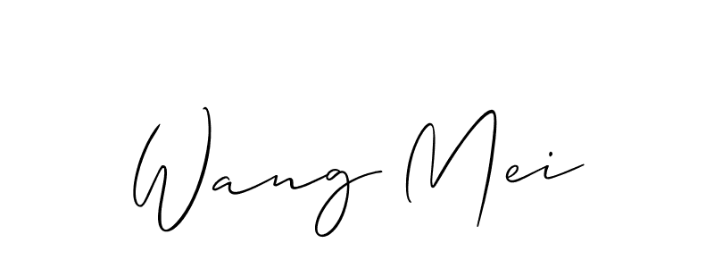 How to make Wang Mei name signature. Use Allison_Script style for creating short signs online. This is the latest handwritten sign. Wang Mei signature style 2 images and pictures png