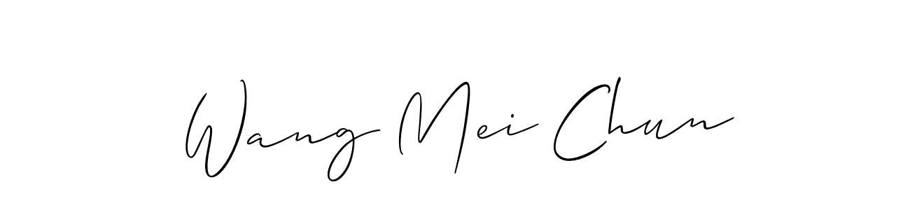 Use a signature maker to create a handwritten signature online. With this signature software, you can design (Allison_Script) your own signature for name Wang Mei Chun. Wang Mei Chun signature style 2 images and pictures png