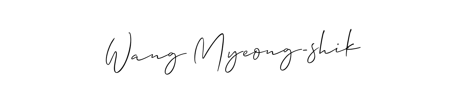 How to make Wang Myeong-shik name signature. Use Allison_Script style for creating short signs online. This is the latest handwritten sign. Wang Myeong-shik signature style 2 images and pictures png