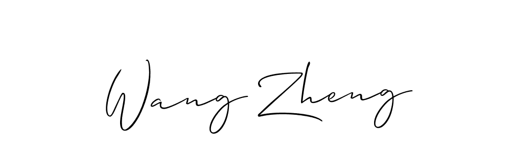 You should practise on your own different ways (Allison_Script) to write your name (Wang Zheng) in signature. don't let someone else do it for you. Wang Zheng signature style 2 images and pictures png