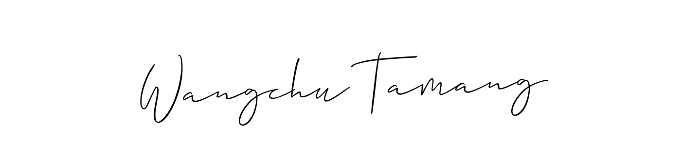 Wangchu Tamang stylish signature style. Best Handwritten Sign (Allison_Script) for my name. Handwritten Signature Collection Ideas for my name Wangchu Tamang. Wangchu Tamang signature style 2 images and pictures png