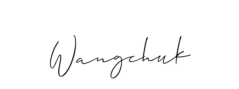 How to make Wangchuk signature? Allison_Script is a professional autograph style. Create handwritten signature for Wangchuk name. Wangchuk signature style 2 images and pictures png