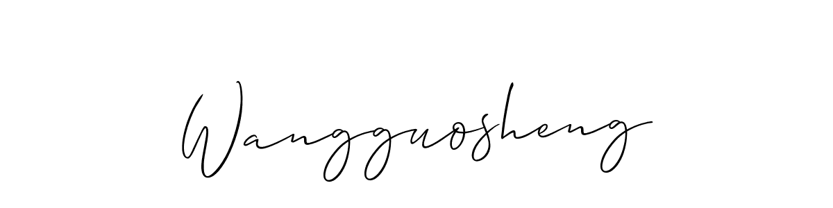 You should practise on your own different ways (Allison_Script) to write your name (Wangguosheng) in signature. don't let someone else do it for you. Wangguosheng signature style 2 images and pictures png