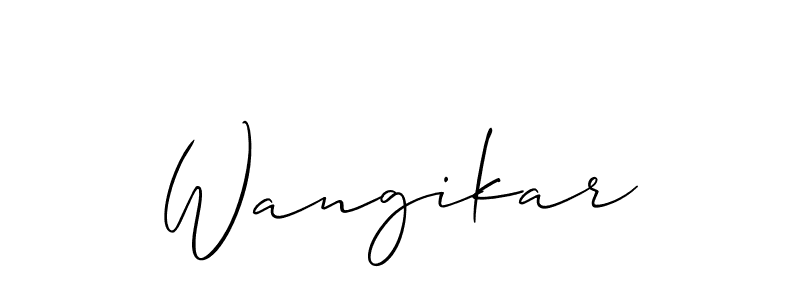 Use a signature maker to create a handwritten signature online. With this signature software, you can design (Allison_Script) your own signature for name Wangikar. Wangikar signature style 2 images and pictures png