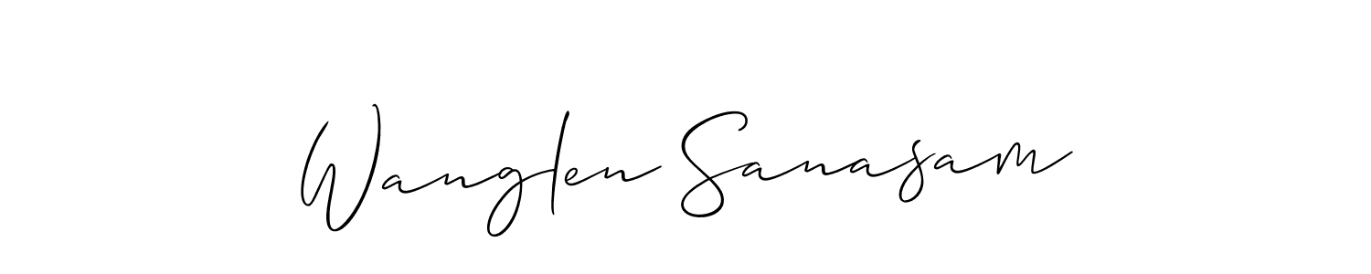 You should practise on your own different ways (Allison_Script) to write your name (Wanglen Sanasam) in signature. don't let someone else do it for you. Wanglen Sanasam signature style 2 images and pictures png