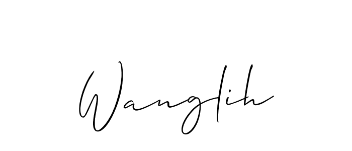 if you are searching for the best signature style for your name Wanglih. so please give up your signature search. here we have designed multiple signature styles  using Allison_Script. Wanglih signature style 2 images and pictures png