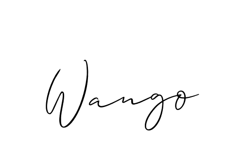 Make a beautiful signature design for name Wango. With this signature (Allison_Script) style, you can create a handwritten signature for free. Wango signature style 2 images and pictures png