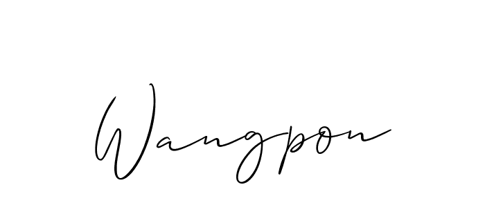 You should practise on your own different ways (Allison_Script) to write your name (Wangpon) in signature. don't let someone else do it for you. Wangpon signature style 2 images and pictures png