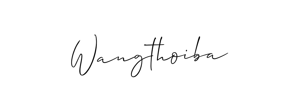 How to make Wangthoiba name signature. Use Allison_Script style for creating short signs online. This is the latest handwritten sign. Wangthoiba signature style 2 images and pictures png