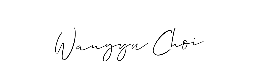 It looks lik you need a new signature style for name Wangyu Choi. Design unique handwritten (Allison_Script) signature with our free signature maker in just a few clicks. Wangyu Choi signature style 2 images and pictures png