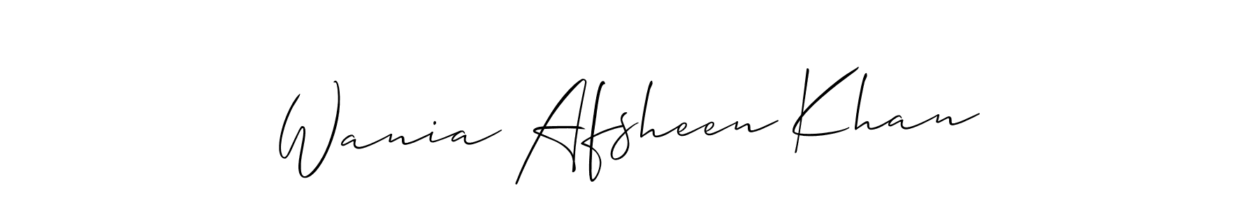 Also You can easily find your signature by using the search form. We will create Wania Afsheen Khan name handwritten signature images for you free of cost using Allison_Script sign style. Wania Afsheen Khan signature style 2 images and pictures png