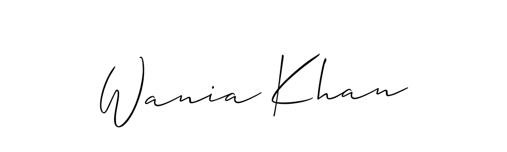 Allison_Script is a professional signature style that is perfect for those who want to add a touch of class to their signature. It is also a great choice for those who want to make their signature more unique. Get Wania Khan name to fancy signature for free. Wania Khan signature style 2 images and pictures png