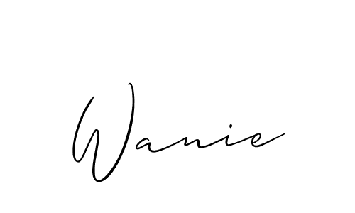 Create a beautiful signature design for name Wanie. With this signature (Allison_Script) fonts, you can make a handwritten signature for free. Wanie signature style 2 images and pictures png