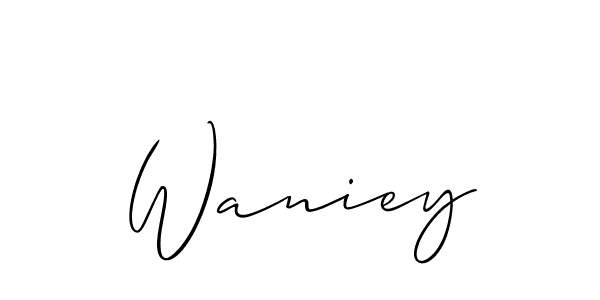 It looks lik you need a new signature style for name Waniey. Design unique handwritten (Allison_Script) signature with our free signature maker in just a few clicks. Waniey signature style 2 images and pictures png
