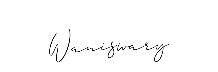It looks lik you need a new signature style for name Waniswary. Design unique handwritten (Allison_Script) signature with our free signature maker in just a few clicks. Waniswary signature style 2 images and pictures png