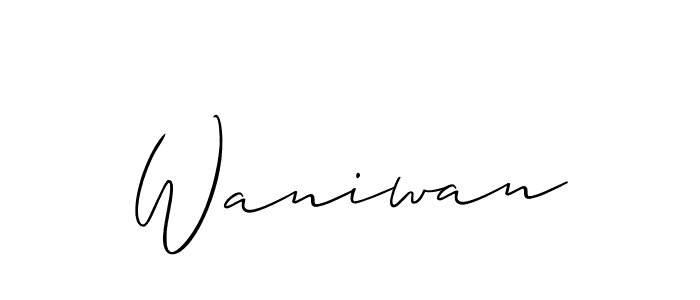 You should practise on your own different ways (Allison_Script) to write your name (Waniwan) in signature. don't let someone else do it for you. Waniwan signature style 2 images and pictures png