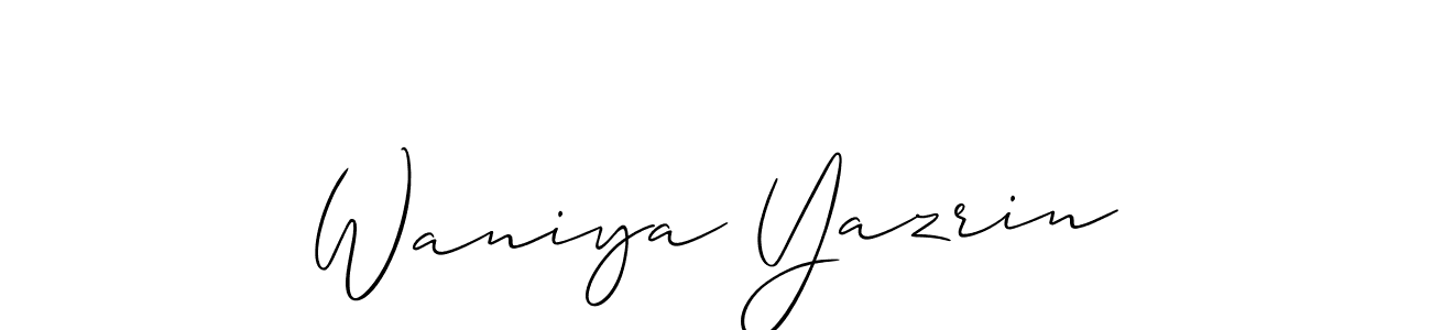 Also we have Waniya Yazrin name is the best signature style. Create professional handwritten signature collection using Allison_Script autograph style. Waniya Yazrin signature style 2 images and pictures png