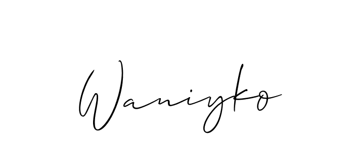 How to make Waniyko signature? Allison_Script is a professional autograph style. Create handwritten signature for Waniyko name. Waniyko signature style 2 images and pictures png