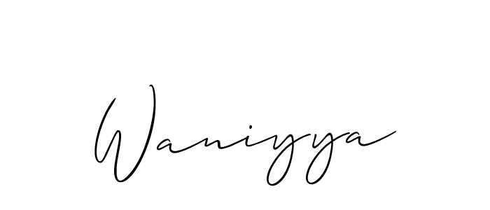 It looks lik you need a new signature style for name Waniyya. Design unique handwritten (Allison_Script) signature with our free signature maker in just a few clicks. Waniyya signature style 2 images and pictures png