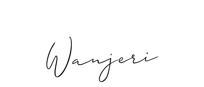 Use a signature maker to create a handwritten signature online. With this signature software, you can design (Allison_Script) your own signature for name Wanjeri. Wanjeri signature style 2 images and pictures png