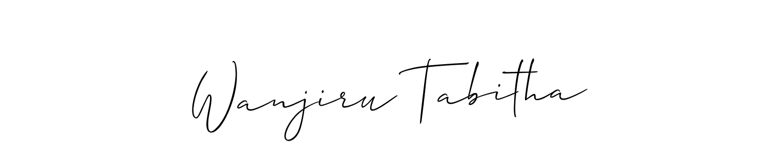 The best way (Allison_Script) to make a short signature is to pick only two or three words in your name. The name Wanjiru Tabitha include a total of six letters. For converting this name. Wanjiru Tabitha signature style 2 images and pictures png