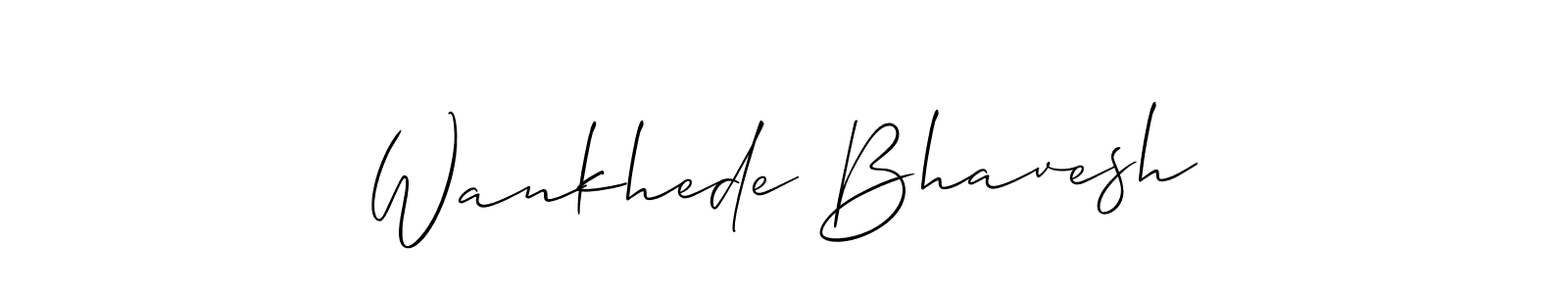 Also we have Wankhede Bhavesh name is the best signature style. Create professional handwritten signature collection using Allison_Script autograph style. Wankhede Bhavesh signature style 2 images and pictures png