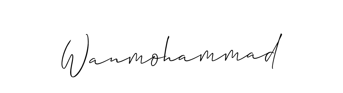 Create a beautiful signature design for name Wanmohammad. With this signature (Allison_Script) fonts, you can make a handwritten signature for free. Wanmohammad signature style 2 images and pictures png